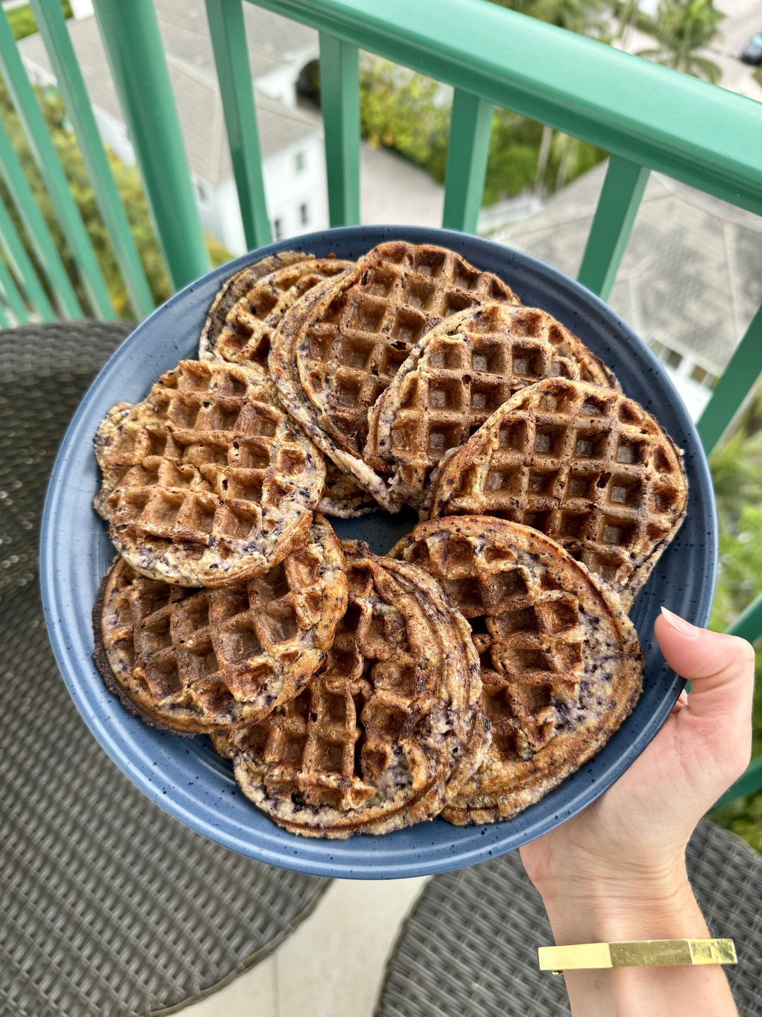 Protein Packed Blueberry Waffles